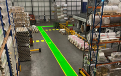 Warehouse Personnel Walkway Implemented Using Projected Markings