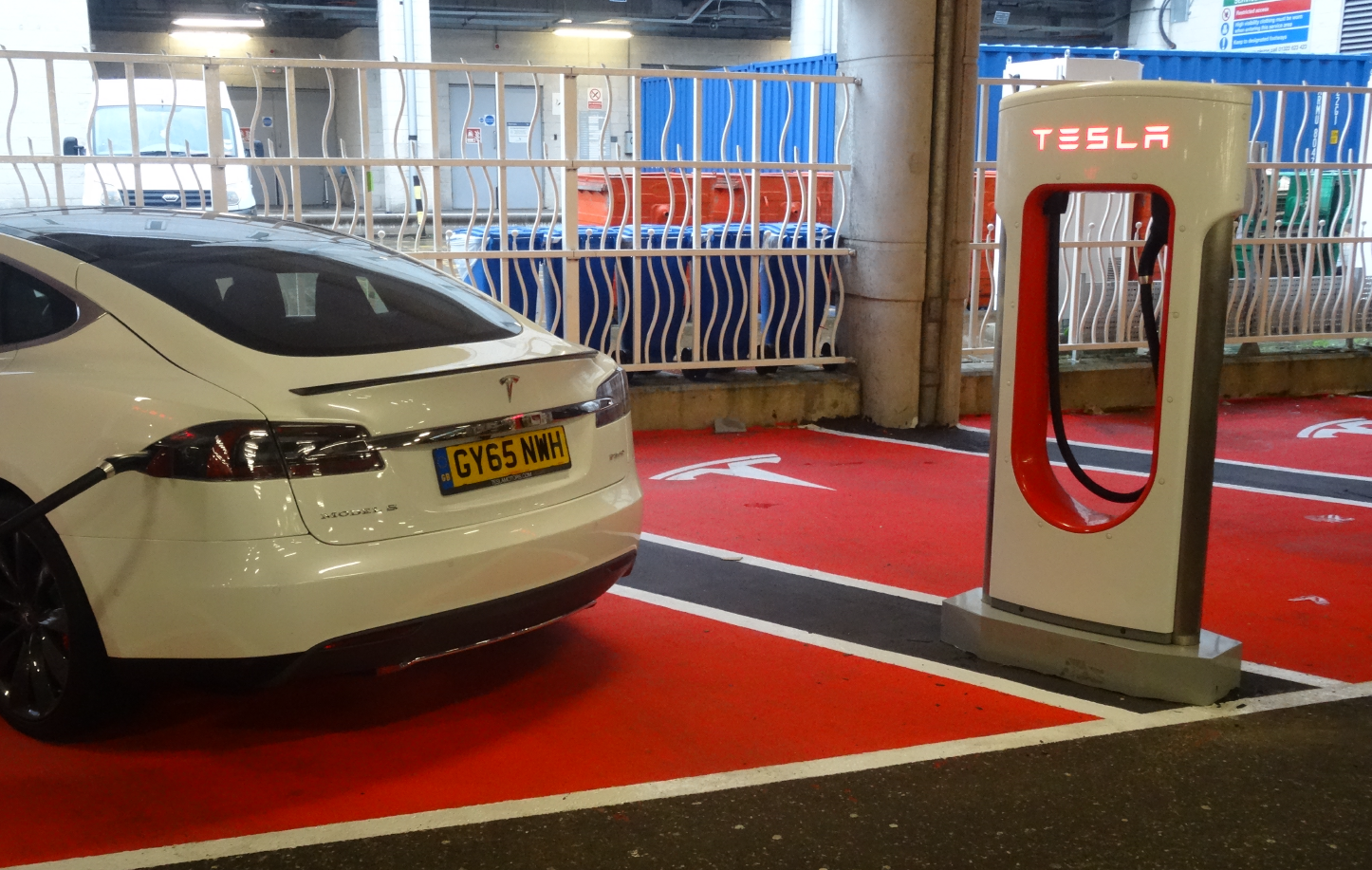 Tesla Charging Bays Installed at Bluewater Car Park