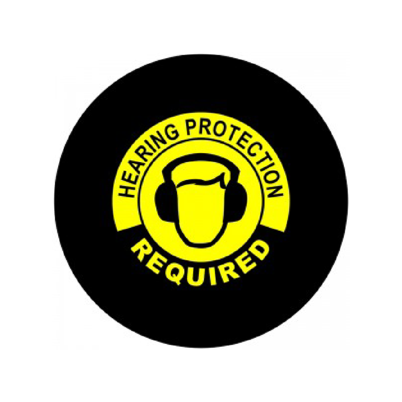 Hearing Protection Required Symbol Sign | Gobo Projector Safety Sign