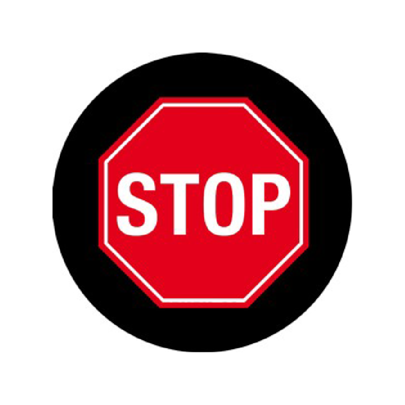 Stop Sign In an Octagon | Gobo Projector Safety Sign