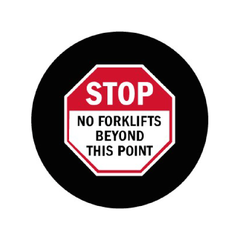 Stop No Forklifts Beyond This Point Sign | Gobo Projector Safety Sign
