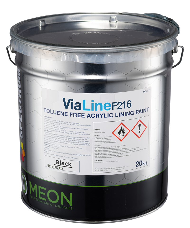 ViaLine F216 | Single Pack Acrylic Line Marking Paint in Black | 20kg