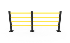 d-Flexx Pedestrian Barrier 4 Rail - Middle Post - Height 1200mm