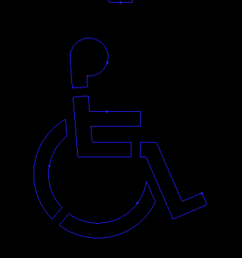 Black Plastic Stencil S45 Disabled Person Symbol
