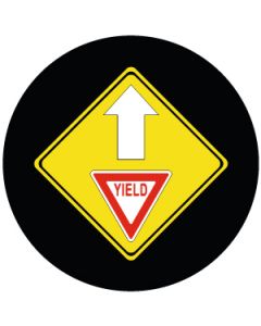 "Yield Ahead" with Arrow Hazard Sign | Gobo Projector Safety Sign