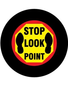 "Stop, Look, Point" Warning Symbol | Gobo Projector Safety Sign