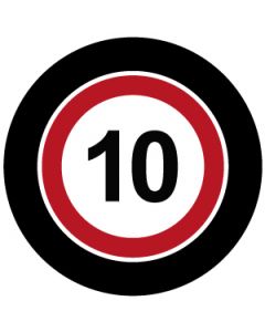 Speed Limit "10" | Gobo Projector Safety Sign
