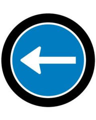 Left Turn Arrow Sign In Roundel | Gobo Projector Safety Sign