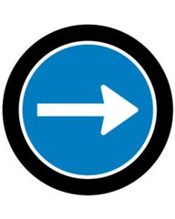 Right Turn Arrow Sign In Roundel | Gobo Projector Safety Sign