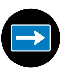 Right Turn Arrow Sign In Rectangle | Gobo Projector Safety Sign