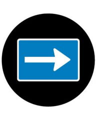 Right Turn Arrow Sign In Rectangle | Gobo Projector Safety Sign