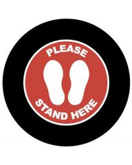 Please Stand Here Sign In Red | Gobo Projector Safety Sign